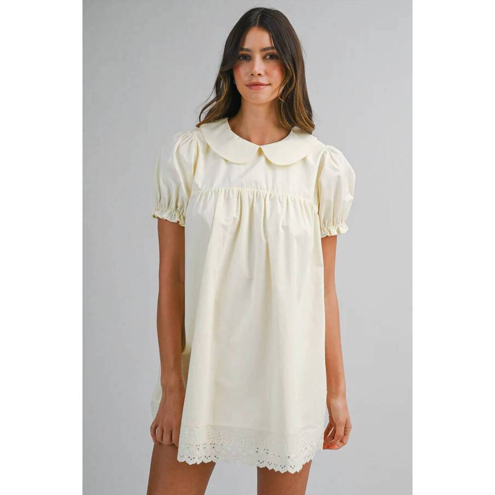 NEW MABLE sweet buttercup mini dress in butter yellow